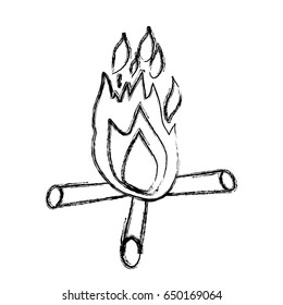 blurred thick silhouette of campfire vector illustration