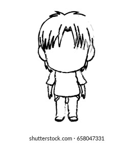 blurred thin silhouette of anime little boy