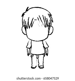 blurred thin silhouette of anime little boy