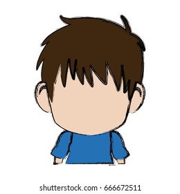 blurred thin silhouette of anime little boy
