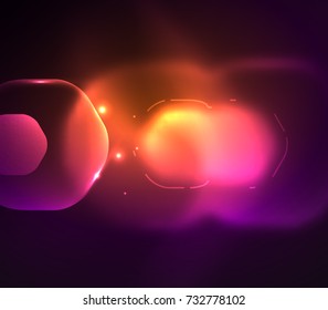 Blurred transparent hexagons on dark, digital abstract background. Hi-tech modern business or technology backdrop or presentation wallpaper
