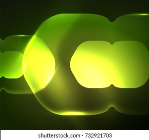 Blurred transparent hexagons on dark, digital abstract background. Hi-tech modern business or technology backdrop or presentation wallpaper