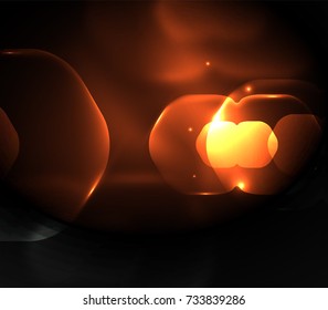 Blurred transparent hexagons on dark, digital abstract background. Hi-tech modern business or technology backdrop or presentation wallpaper
