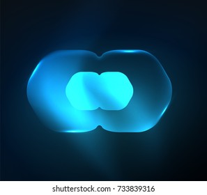 Hexágonos transparentes borrosos sobre fondo abstracto digital oscuro. Fondo de pantalla de alta tecnología o fondo de negocios o tecnología moderna