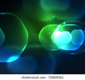 Hexágonos transparentes borrosos sobre fondo abstracto digital oscuro. Fondo de pantalla de alta tecnología o fondo de negocios o tecnología moderna