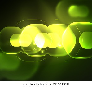 Hexágonos transparentes borrosos sobre fondo abstracto digital oscuro. Fondo de pantalla de alta tecnología o fondo de negocios o tecnología moderna