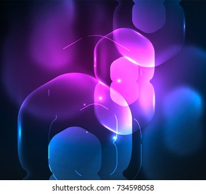 Hexágonos transparentes borrosos sobre fondo abstracto digital oscuro. Fondo de pantalla de alta tecnología o fondo de negocios o tecnología moderna