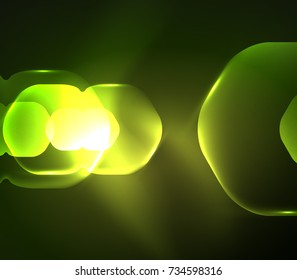 Unscharfe, transparente Hexagons auf dunklem, abstraktem Hintergrund. Hightech-Hintergrund für moderne Unternehmen oder Technologien oder Präsentationen