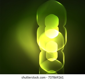 Blurred transparent hexagons on dark, digital abstract background. Hi-tech modern business or technology backdrop or presentation wallpaper