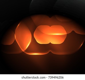 Blurred transparent hexagons on dark, digital abstract background. Hi-tech modern business or technology backdrop or presentation wallpaper