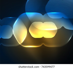 Unscharfe, transparente Hexagons auf dunklem, abstraktem Hintergrund. Hightech-Hintergrund für moderne Unternehmen oder Technologien oder Präsentationen