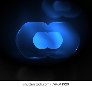 Hexágonos transparentes borrosos sobre fondo abstracto digital oscuro. Fondo de pantalla de alta tecnología o fondo de negocios o tecnología moderna