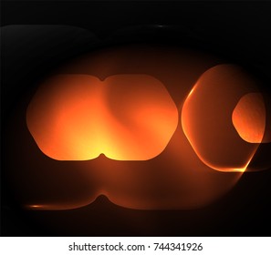 Blurred transparent hexagons on dark, digital abstract background. Hi-tech modern business or technology backdrop or presentation wallpaper