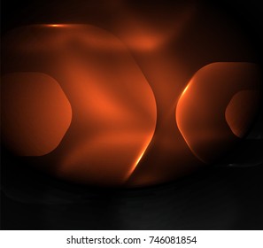 Blurred transparent hexagons on dark, digital abstract background. Hi-tech modern business or technology backdrop or presentation wallpaper