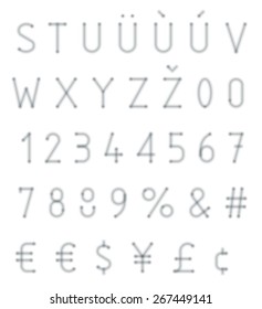 blurred and transparent typeset with overlapping in solid color