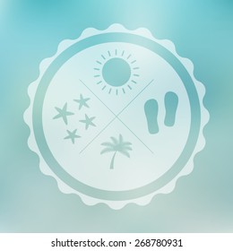 Blurred vector background. Retro travel badge.
