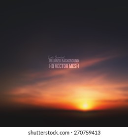 Blurred vector beautiful epic sunset background. Abstract vector backdrop. Nature background. Landscape background. Vector mesh background. Bright colors vector wallpaper