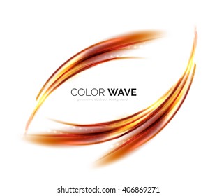 Blurred vector wave design elements with shiny light effects