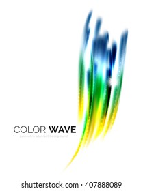 Blurred vector wave design elements with shiny light effects