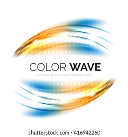 Elementos de design de onda vetorial borrada com efeitos de luz brilhante