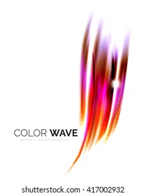 Blurred vector wave design elements with shiny light effects