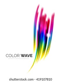 Elementos de design de onda vetorial borrada com efeitos de luz brilhante