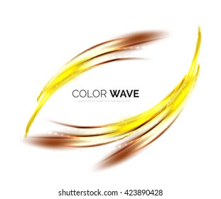 Elementos de design de onda vetorial borrada com efeitos de luz brilhante