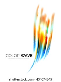 Blurred vector wave design elements with shiny light effects