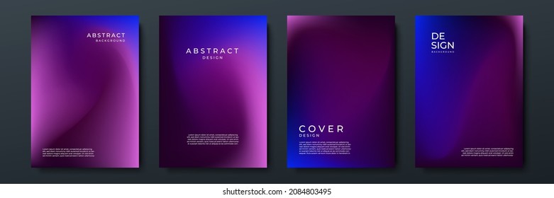 Blurred vivid vibrant gradient color backgrounds set with modern abstract blurred color gradient patterns. Templates collection for brochures, posters, banners, flyers and cards. Vector illustration.