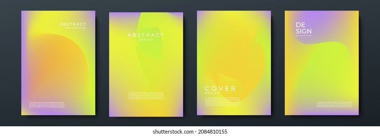Blurred vivid vibrant gradient color backgrounds set with modern abstract blurred color gradient patterns. Templates collection for brochures, posters, banners, flyers and cards. Vector illustration.