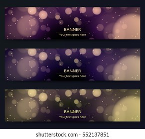 Blurred warm tones, bokeh lights, nightlife background banner