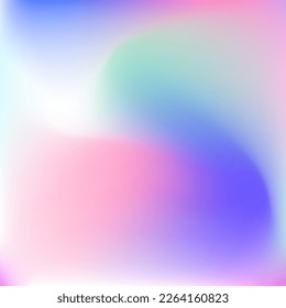Unscharfes Wasser mehrfarbige Kurve glatte Oberfläche. Lebhafter, flüssiger hellflüssiger, kräftiger Farbverlauf-Hintergrund. Wavy Dynamischer kalter, bunter Himmelshintergrund. Farbe Pastellfarben Neon Pink Hell Schwirl Gradient Mesh.