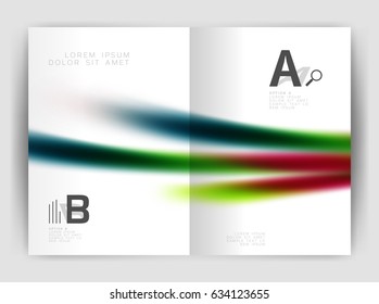 Blurred wave line. Business annual report abstract background. Business brochure or magazine template