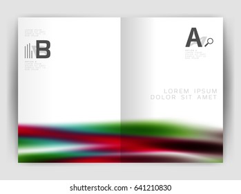Blurred wave line. Business annual report abstract background. Business brochure or magazine template