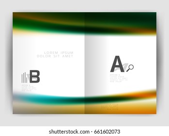 Blurred wave line. Business annual report abstract background. Business brochure or magazine template