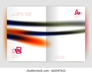 Blurred wave line. Business annual report abstract background. Business brochure or magazine template