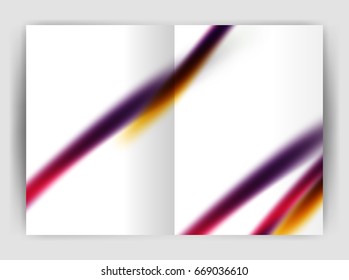 Linha de onda borrada. Histórico abstrato do relatório anual de negócios. Folheto comercial ou modelo de revista