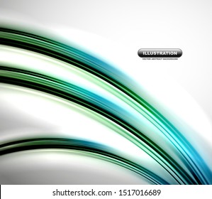 Blurred wave line design background. Vector futuristic hi-tech template, business presentation wallpaper