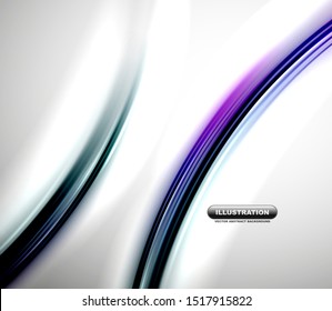 Blurred wave line design background. Vector futuristic hi-tech template, business presentation wallpaper