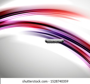 Blurred wave line design background. Vector futuristic hi-tech template, business presentation wallpaper