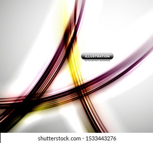 Blurred wave line design background. Vector futuristic hi-tech template, business presentation wallpaper