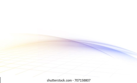 Blurred waves with a grid. Soft smooth wave with a color overflow of bright shadows, symbolizing a fast wind. Vector illustration