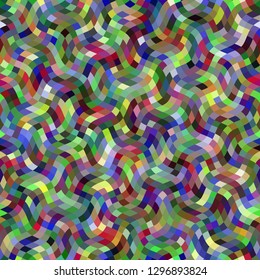 Blurred wavy background. Seamless abstract pattern in low poly style. Effect of a glass. Vector image.