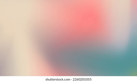 Blurred wavy gradient background. Red, green, beige, gray abstract wallpaper. Liquid flowing vibrant mesh texture. Vector 