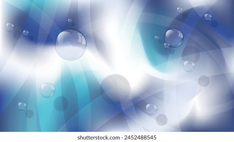 Blurred white blue abstract wallpaper with soap bubbles. An excellent background for designing pages on social networks, posters, presentations, outdoor advertising and your other projects. Vector.