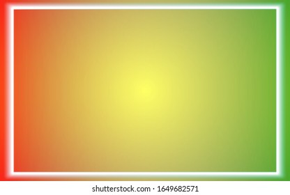 Blurred white frame  And the yellow,green and orange backgrounds are graduated to glow