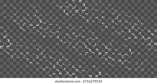Blurred white snow particles on a transparent background. Magical ethereal light effect for festive or fantasy themes. Shimmering ambiance lights bokeh. Vector illustration.eps 10.