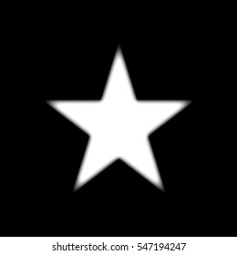 blurred white star. black background. vector illustration.