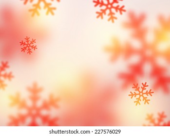 Unscharfer Winterhintergrund mit dezenten Schneeflocken. Weihnachtsgrafik.  