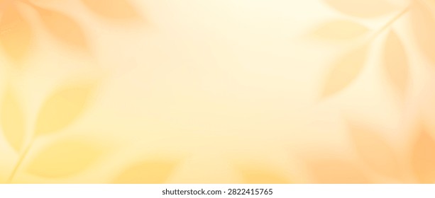 Blurred yellow orange leaves background. Autumn blur gradient foliage backdrop. Fall season color defocused leaf pattern for poster, banner, leaflet, brochure, booklet. Vector sunny natural bg